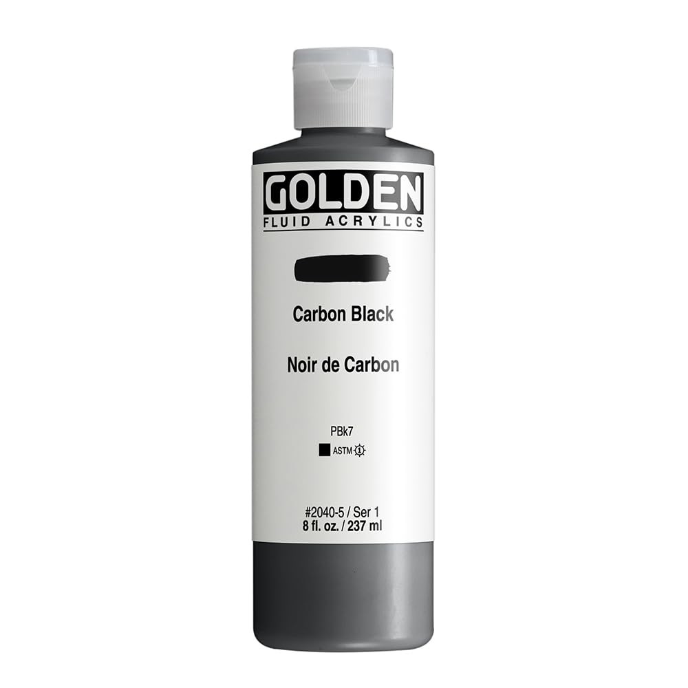 Fluid Acrylics 8 oz Bottle Carbon Black Professional Opaque Paint