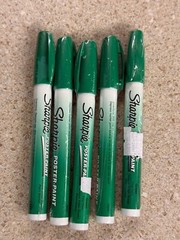 Lot of 5 Sharpie Water-Based Poster Paint Marker Fine Point Green New