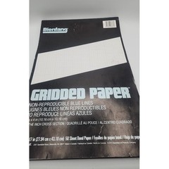 Bienfang Gridded Paper 11×17 50 Sheets Non-Reproducible Blue Lines 4×4 Grid