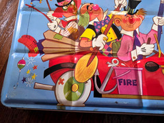 Vintage Page of London Paintbox Water Colour Set Clowns Metal Tin