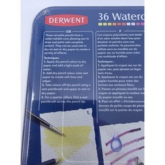 Derwent 36 Watercolor Pencils Set Water Soluble Art Drawing Pencils in Tin 32885