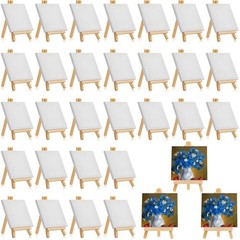 Mimorou 32 Pack Mini Canvas with Easel Sets for 3 x 3 Inch, as pictures shown