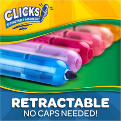Clicks Retractable Tip Markers (10Ct), Washable Cone Tip Art Marker Set, Easter