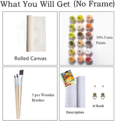 Paint by Numbers Kit for Adults Beginner,Cat Flowers,16×20 | Full set with woode