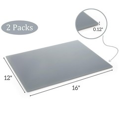 2 Pack Neutral Grey Tempered Glass Palettes, 12″ X 16″ Large Paint Palette, Scra