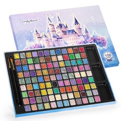 108 Colors Mini Glitter Watercolor Paint Set – Shimmer Metallic & Pearl Paints,