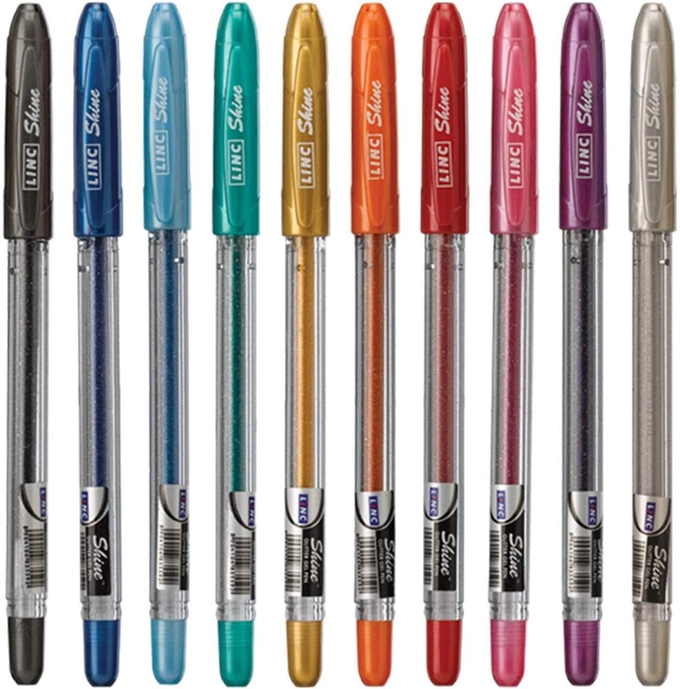 Shine Glitter Gel Pen Set of 10 Vibrant Assorted Colors