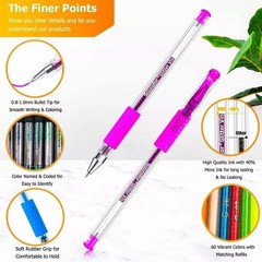 Glitter Gel Pens for Adult Coloring Books, 120 Pack-60 Glitter Pens, 60 Refills