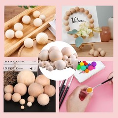 2 inch /5cm Wooden Round Ball Unfinished Natural Wood Ball DIY Decorative Bal…