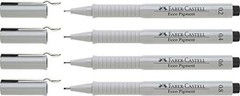 Faber Castell ECCO PIGMENT Fiber Tip Pens Black 4 Count with Varying Tip Sizes