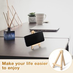 Mimorou 60 Pack 5 Inch Mini Easel Natural Wood Color, as shown in the picture