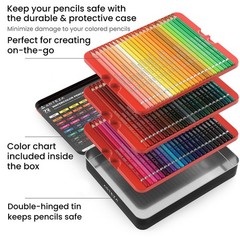 Watercolor Pencils, Set of 72, Water-Soluble Colored Pencils with 4 mm Break-…