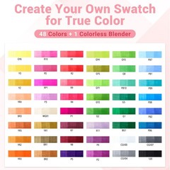 49 Colors Alcohol Markers for Adult Coloring Books–Dual Tip (Fine & Chisel), …