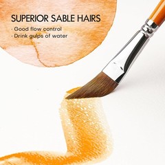 Sable Watercolor Brushes Kolinsky Paint for Artists Yellow