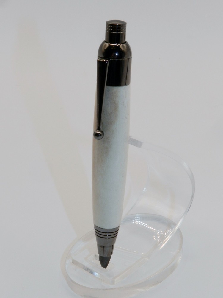 Chrome finish 5.6mm Sketch Pencil. Hand made with Genuine Deer Antler. #148