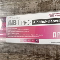 Tombow ABT PRO Alcohol-Based Ink Dual Brush Pen Markers, Pink Tones, 5-Pack