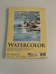 Art supplies and paper bundle