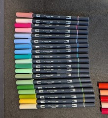 Tombow ABT Dual-Brush Tip Pens Lot of 41 Art Markers Acid Free TESTED