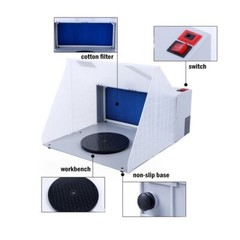 Desktop Portable Airbrush Paint Spray Booth Kit 110V/60HZ Exhaust Cabinet 4M/S