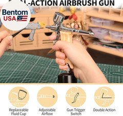 Airbrush Guns for Painting, Double Action Trigger Airbrush Kit with 0.3Mm/0.5Mm/