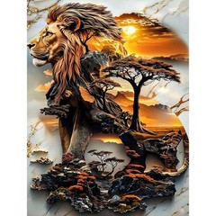 Diamond Art Kits for Adults, 5D Full Drill Lion Diamond Painting Kit, Easy DIY