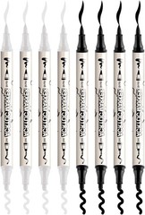 4 Black and 4 White Paint Pens Brush and Bold Dual-tip Acrylic Paint Marker S…