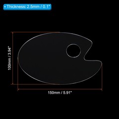 4x6x0.1″ Paint Tray Palette Painting Makeup Pallet Oval with Hole, 3pcs