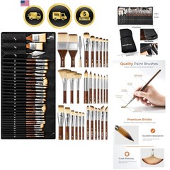 30pcs Paint Brush Set, Professional Paintbrushes with Paint Spatula and Cloth…