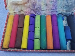 Vintage Webster Costello Co Brilliant Alpha Color Chalk Crayons in Box Nice Neon