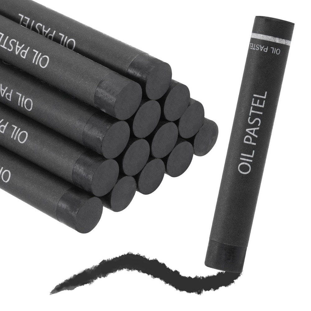 Soft Oil Pastels, Oil Pastel Crayons Blendable(Black, Pack of 16)