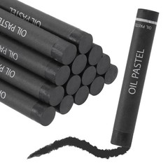 Soft Oil Pastels, Oil Pastel Crayons Blendable(Black, Pack of 16)