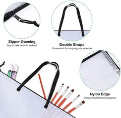 Spacious 19×25 Art Storage Case with Zipper & Shoulder Strap for Easy Carrying
