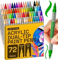 ARTISTRO 48 Acrylic Paint Pens – Dual Tip Assorted Number of Itemss , Styles
