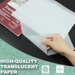 Tracing Paper 8.5×11 inch, 100 Sheets Transparent Vellum Paper for Tracing P
