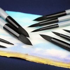 Professional watercolor Brush set, Round Brush, Linner, Travel, make your set