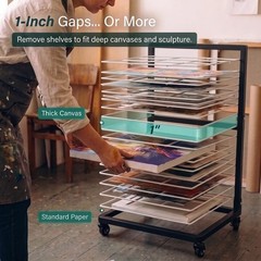 OFFICEROO Art Drying Rack for Classroom (Black/White)