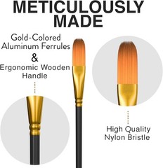 Professional Artist Paint Brush Set of 12 – Painting Brushes Kit for Kids, Ad…