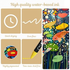 48 Colors Dual Tip Acrylic Paint Markers, Premium Dot & Fine Tip Coloring Pai…