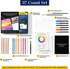 Prismacolor Technique LEVEL 2 Color & Style 27 PC SET +ONLINE LESSONS Nature NIB