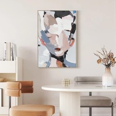 GeekMacro Abstract Face Textured Painting Hand Painted Colorful Wall Art for …