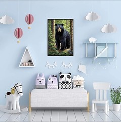 F-CANLAN Round Full Drill Diamond Painting Kit 5D Black Bear Diamond Art Pain…