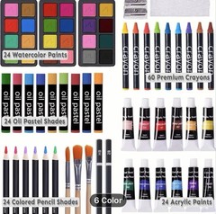 175 piece deluxe art set w/five media in Brown wooden box NEW Shipping Included