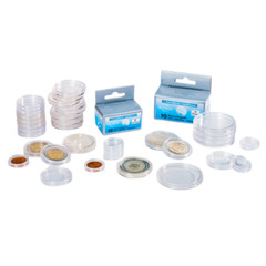 10 Round Coin Capsules | 14 – 50 mm | Holder for Protection | Lighthouse