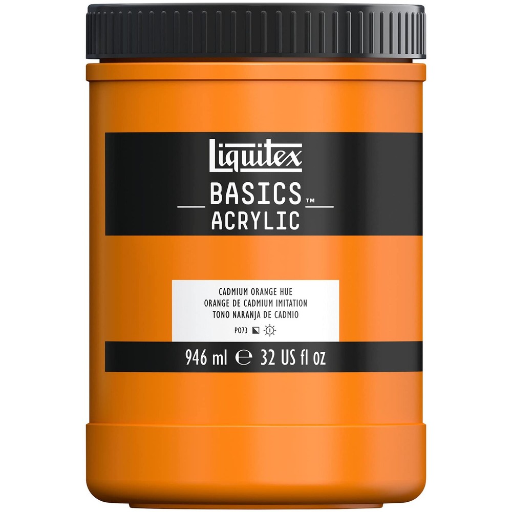 Acrylic Paint 946ml 32 Fl Oz Cadmium Orange Hue Liquitex BASICS