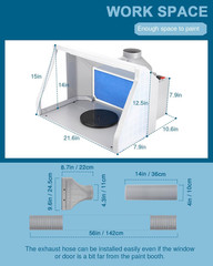 Portable Airbrush Spray Booth with Dual Fans & LED Control for Miniatures