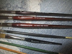 Grumbacher Lot of Professional Artist Brushes Long & Short Handled