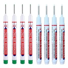 8Pcs Deep Hole Marker Pen Set 20mm Long Nib Waterproof Wood Metal Markers