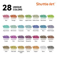 28 Metallic Colors Dual Tip Acrylic Paint Markers, Brush Tip and Fine Tip Acr…