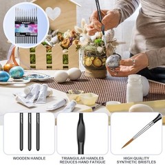 Detailing Paint Brush, 11 Pcs Miniature Paint Brushes with Triangular Black