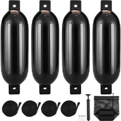 Boat Fenders, 8.5″ x 26″ Boat Bumpers for Docking, Inflatable Ribbed Fender …